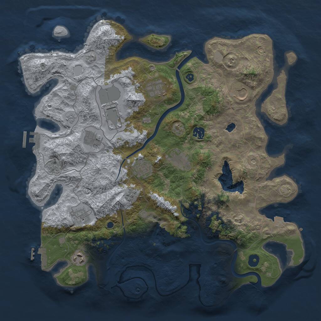 Rust Map: Procedural Map, Size: 4000, Seed: 19298846, 16 Monuments