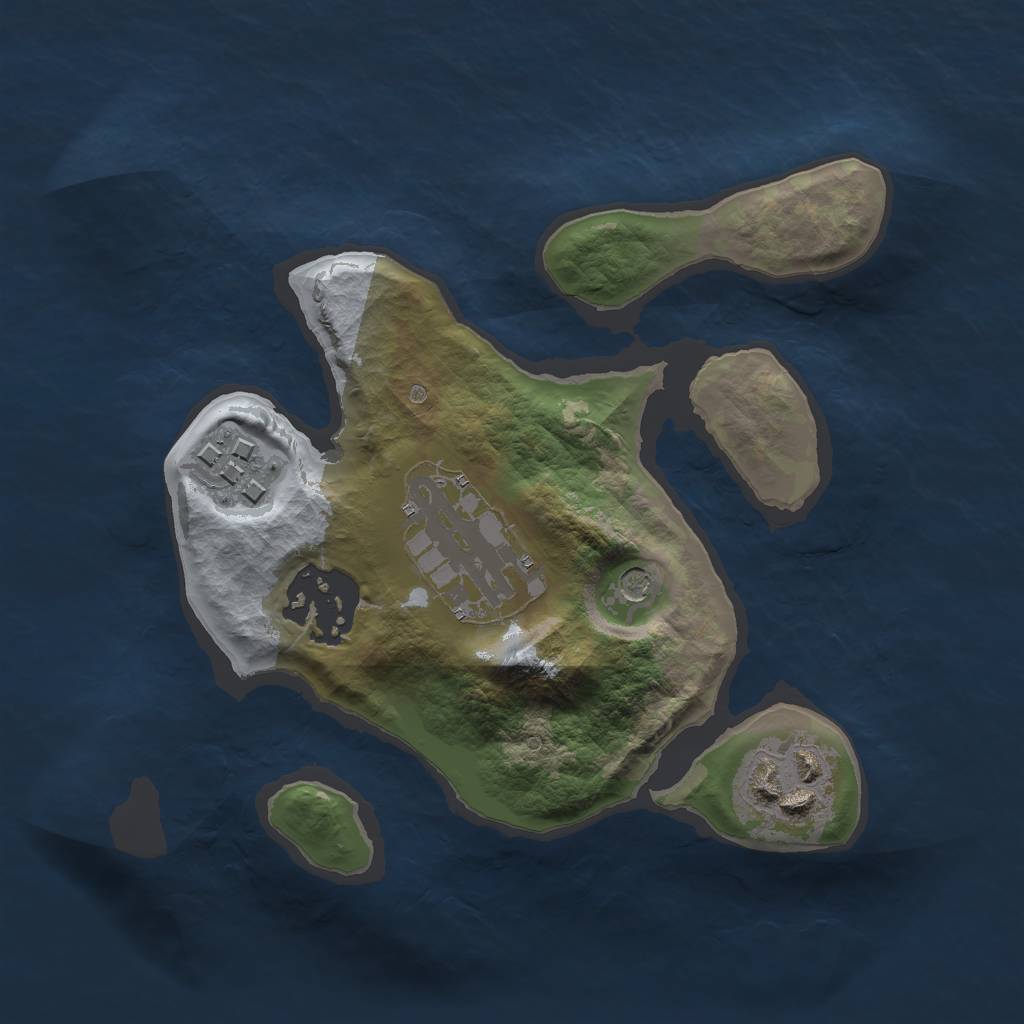 Rust Map: Barren, Size: 2000, Seed: 2504, 7 Monuments