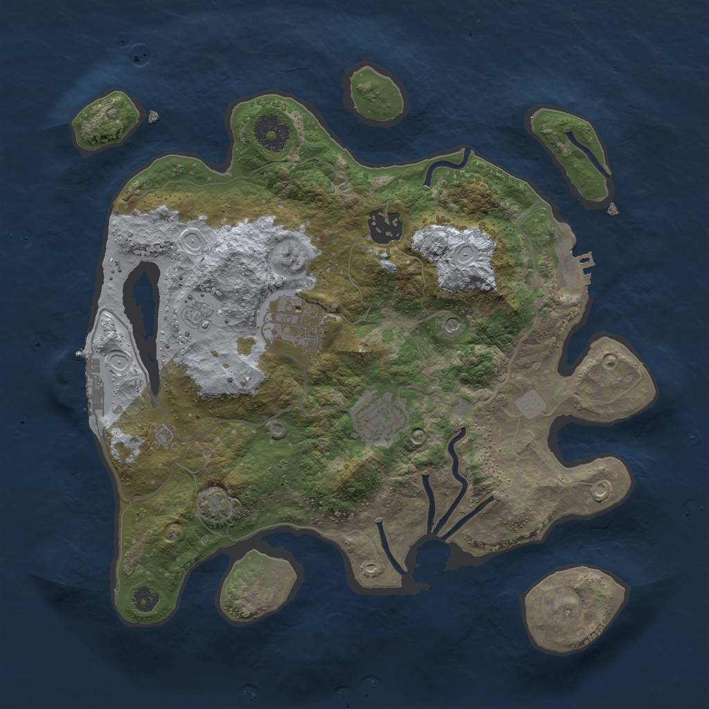 Rust Map: Procedural Map, Size: 3000, Seed: 28866, 11 Monuments