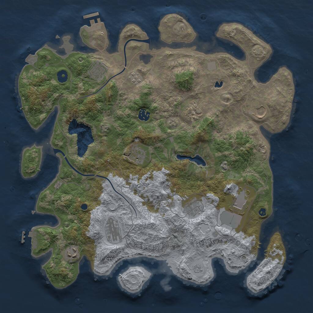 Rust Map: Procedural Map, Size: 4000, Seed: 1396951735, 16 Monuments