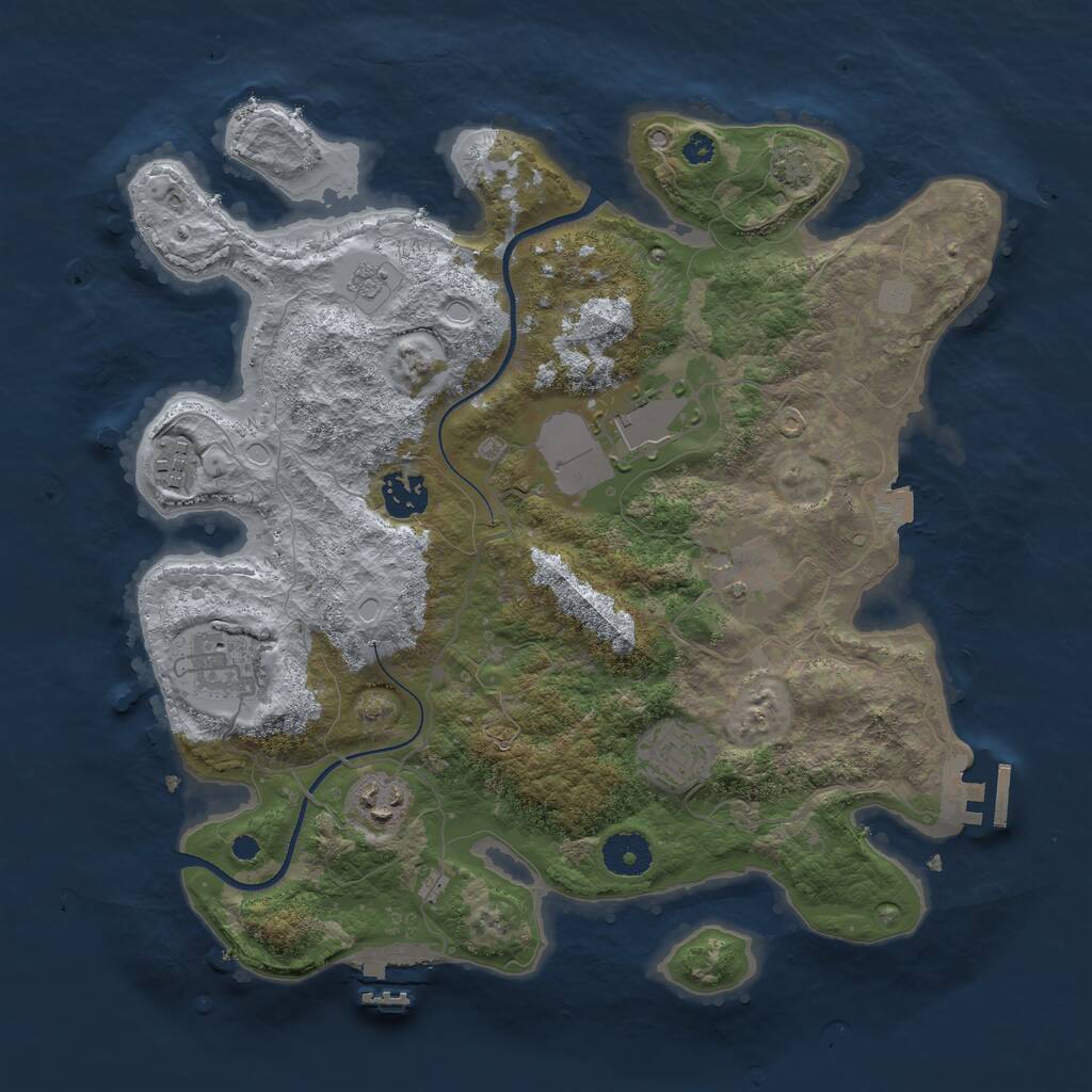 Rust Map: Procedural Map, Size: 3500, Seed: 87614988, 12 Monuments