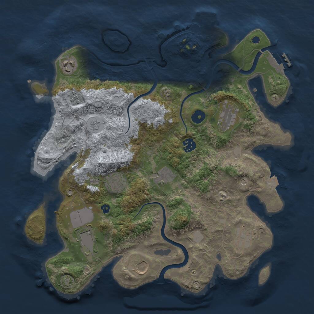 Rust Map: Procedural Map, Size: 3500, Seed: 763064139, 15 Monuments