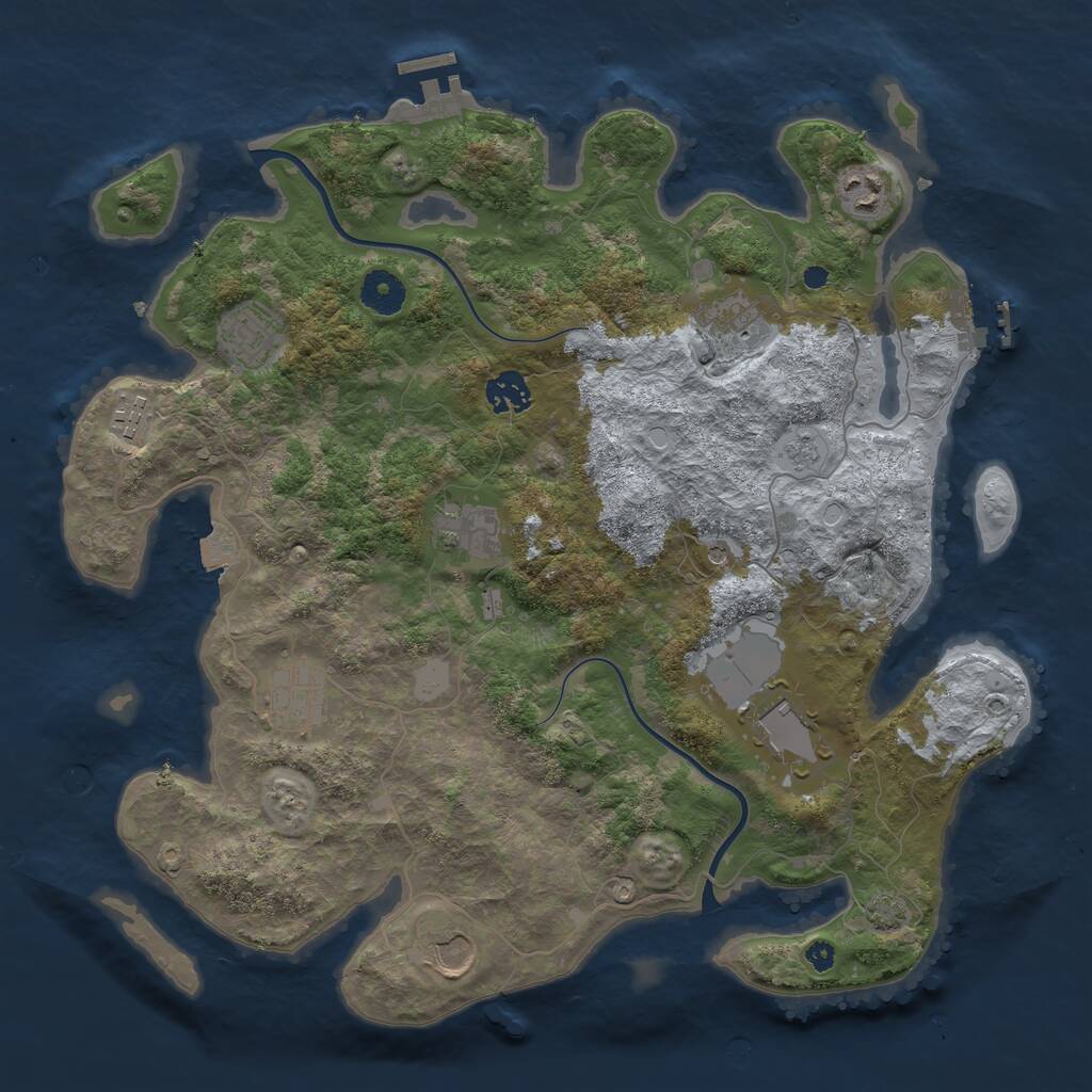 Rust Map: Procedural Map, Size: 3750, Seed: 42562, 15 Monuments