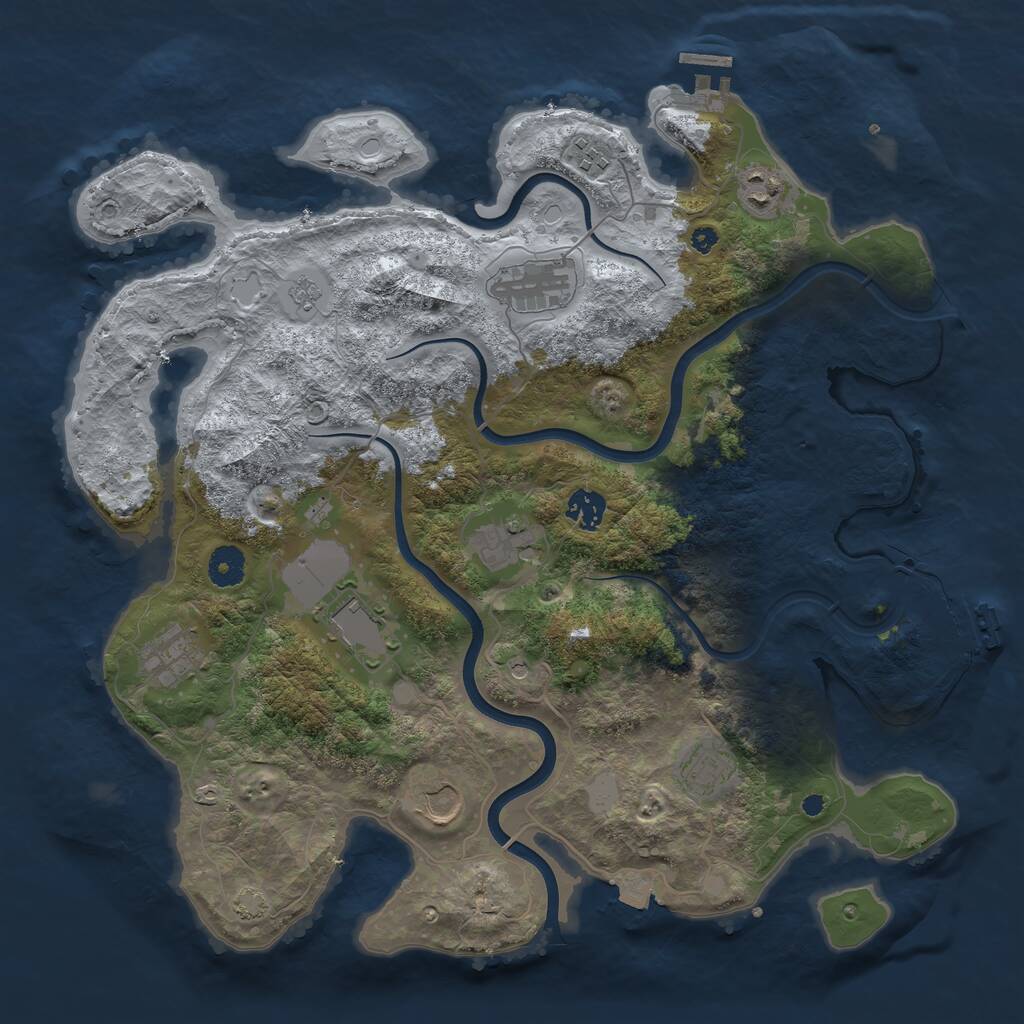 Rust Map: Procedural Map, Size: 3900, Seed: 33252383, 15 Monuments