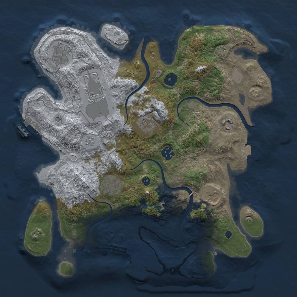 Rust Map: Procedural Map, Size: 3500, Seed: 20230623, 14 Monuments