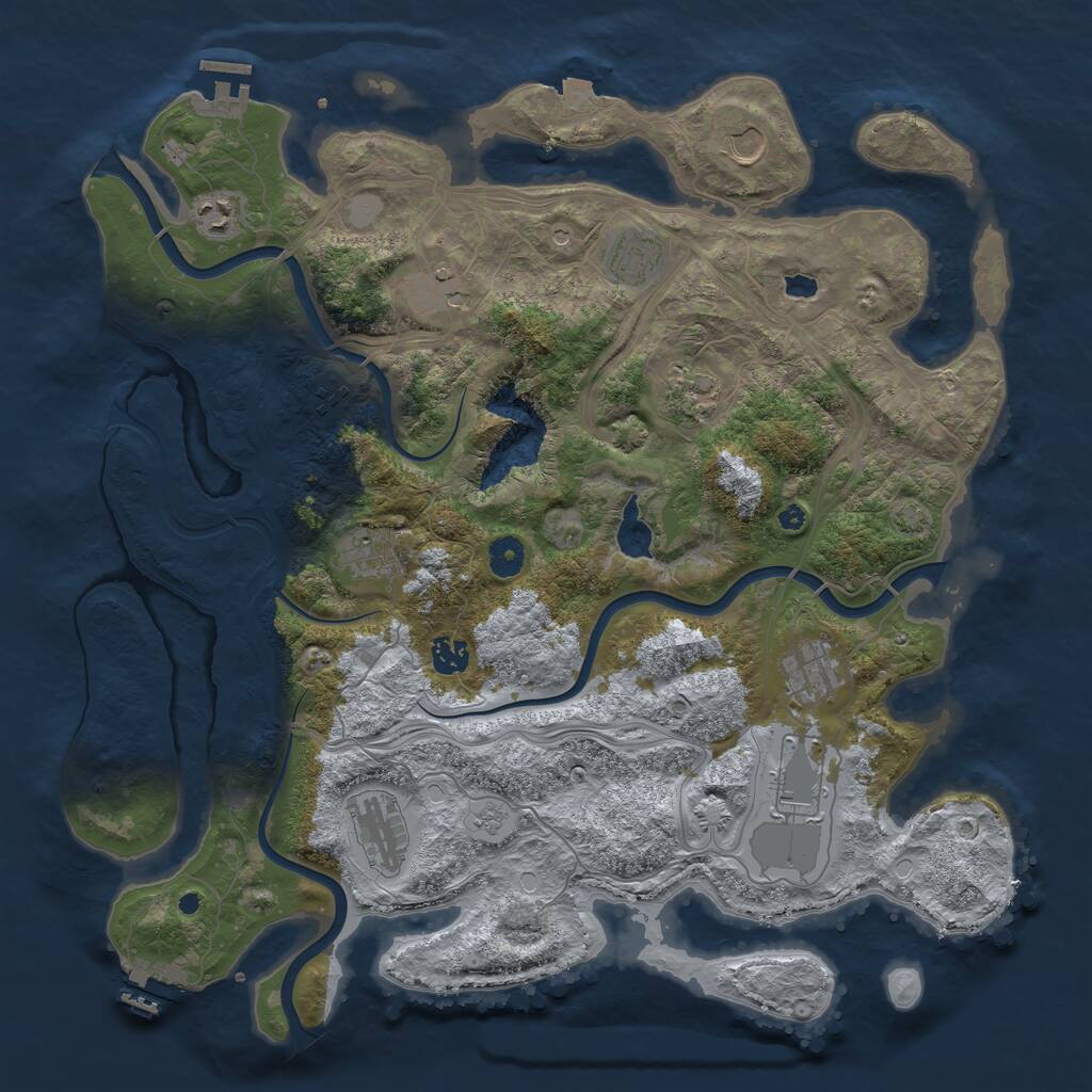 Rust Map: Procedural Map, Size: 4250, Seed: 12342, 17 Monuments