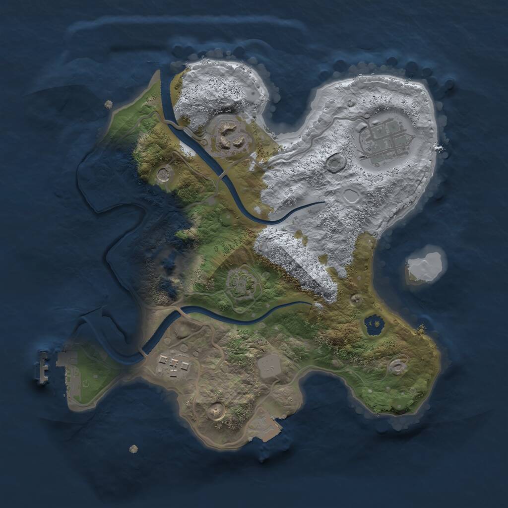 Rust Map: Procedural Map, Size: 2500, Seed: 4312, 7 Monuments