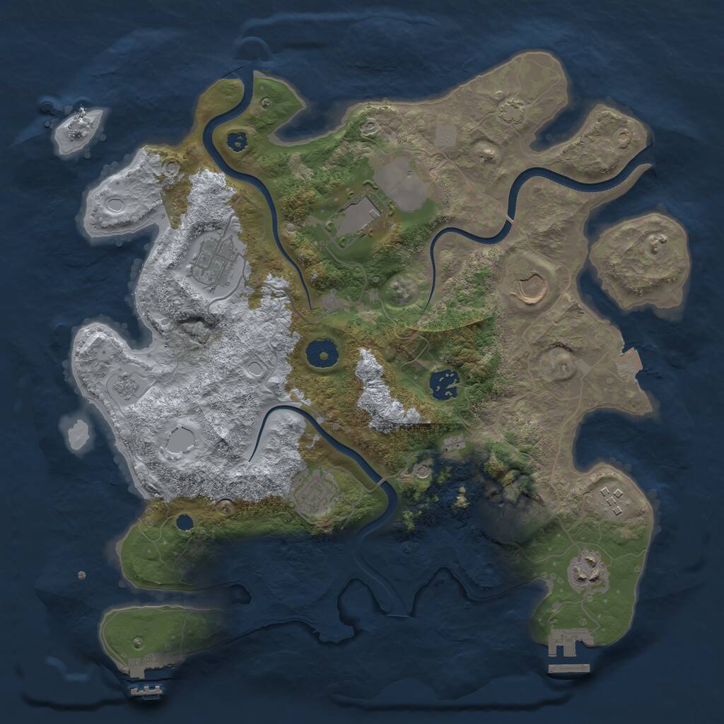 Rust Map: Procedural Map, Size: 3550, Seed: 97021508, 14 Monuments