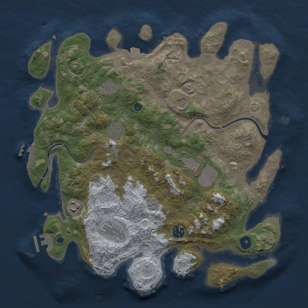 Rust Map: Procedural Map, Size: 3800, Seed: 67576134, 14 Monuments