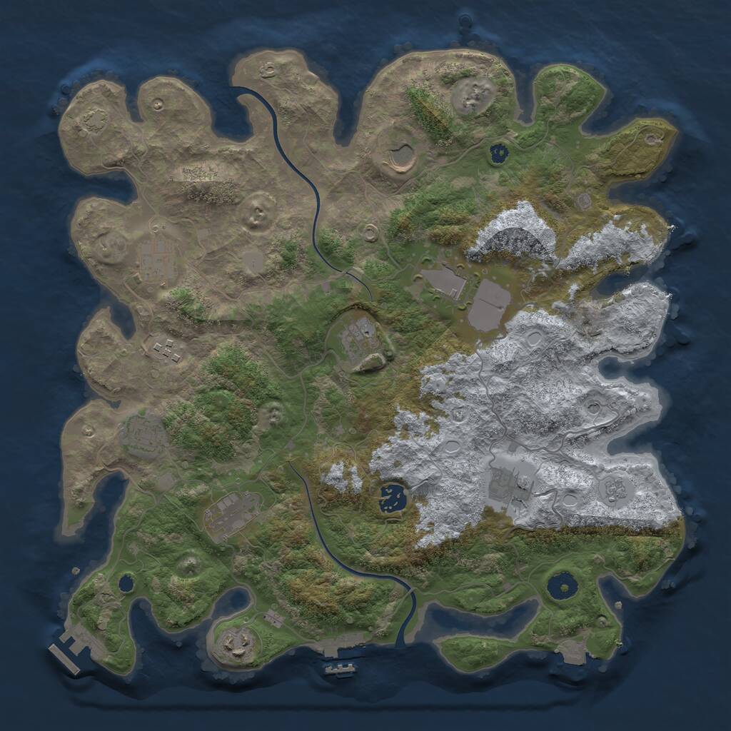 Rust Map: Procedural Map, Size: 3850, Seed: 28753784, 16 Monuments