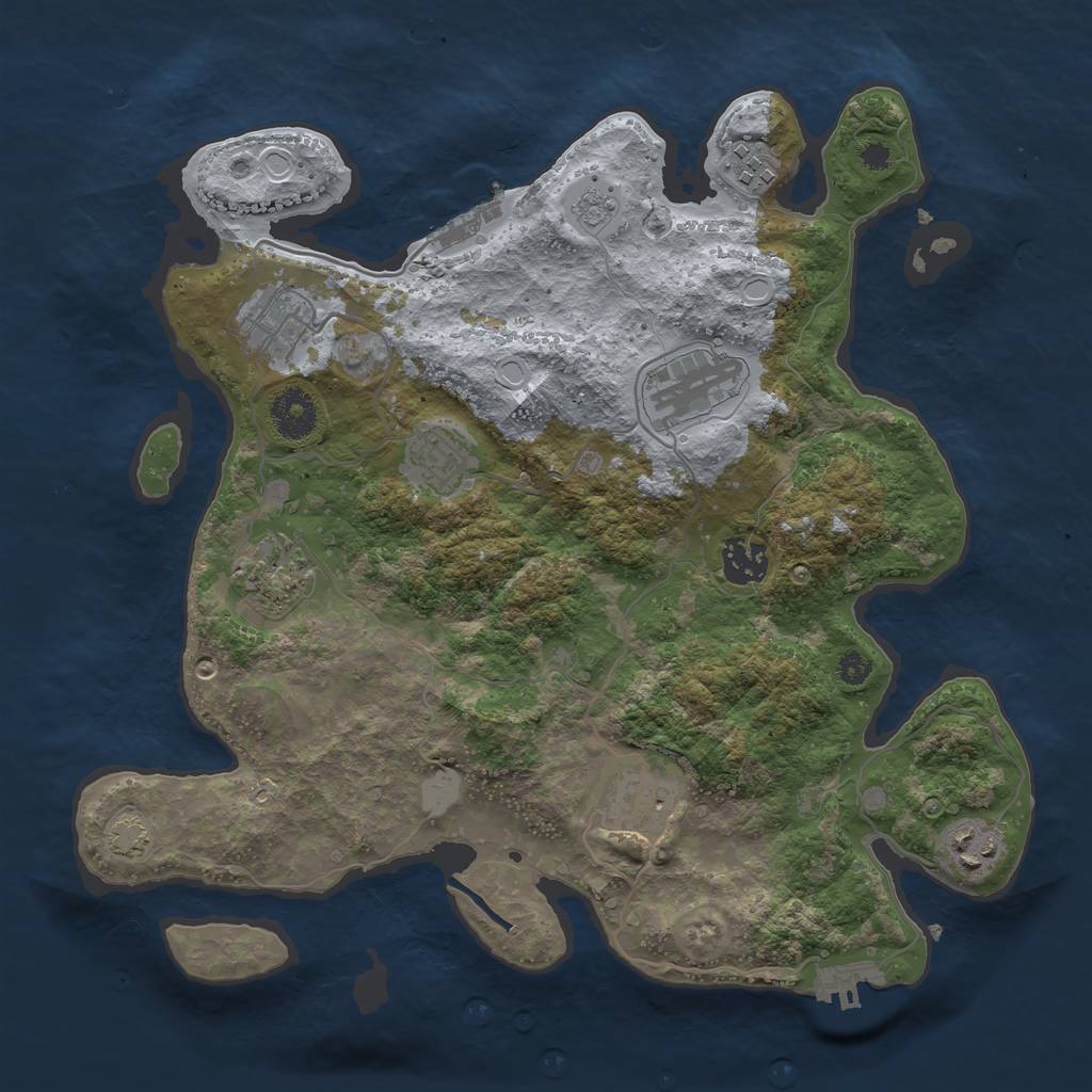 Rust Map: Procedural Map, Size: 3400, Seed: 68362698, 15 Monuments