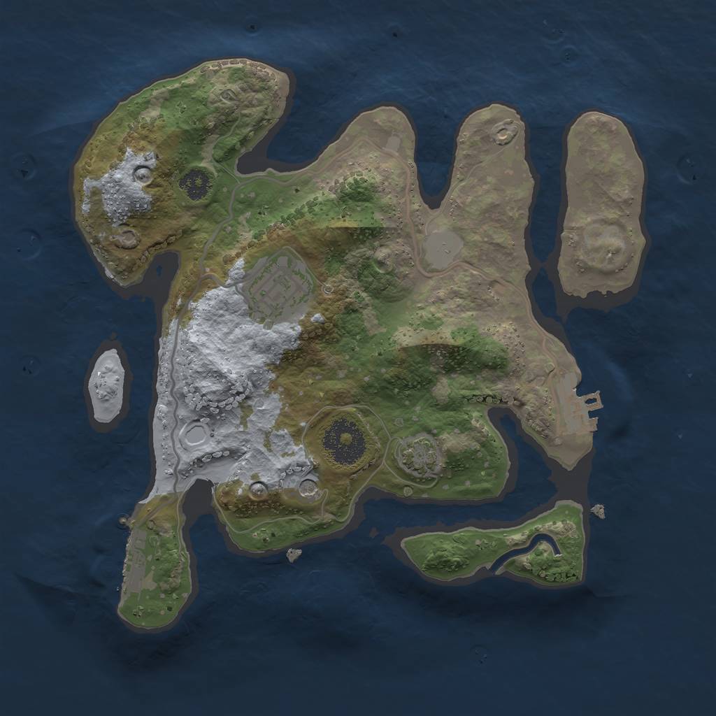 Rust Map: Procedural Map, Size: 2500, Seed: 1904048164, 8 Monuments