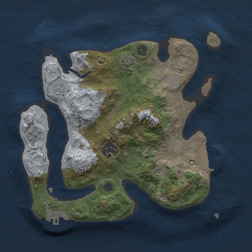 Rust Map: Procedural Map, Size: 2500, Seed: 757747593, 10 Monuments