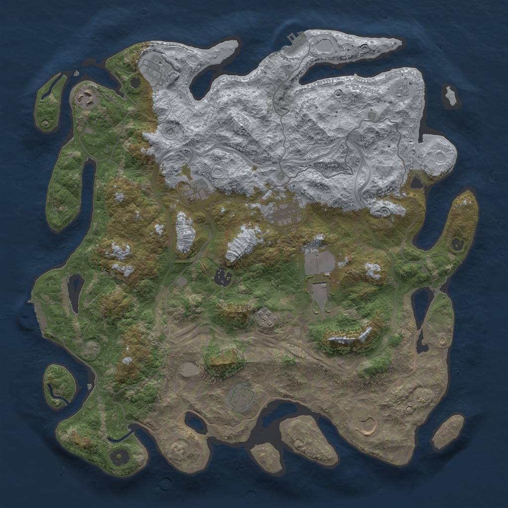 Rust Map: Procedural Map, Size: 4250, Seed: 5076, 17 Monuments