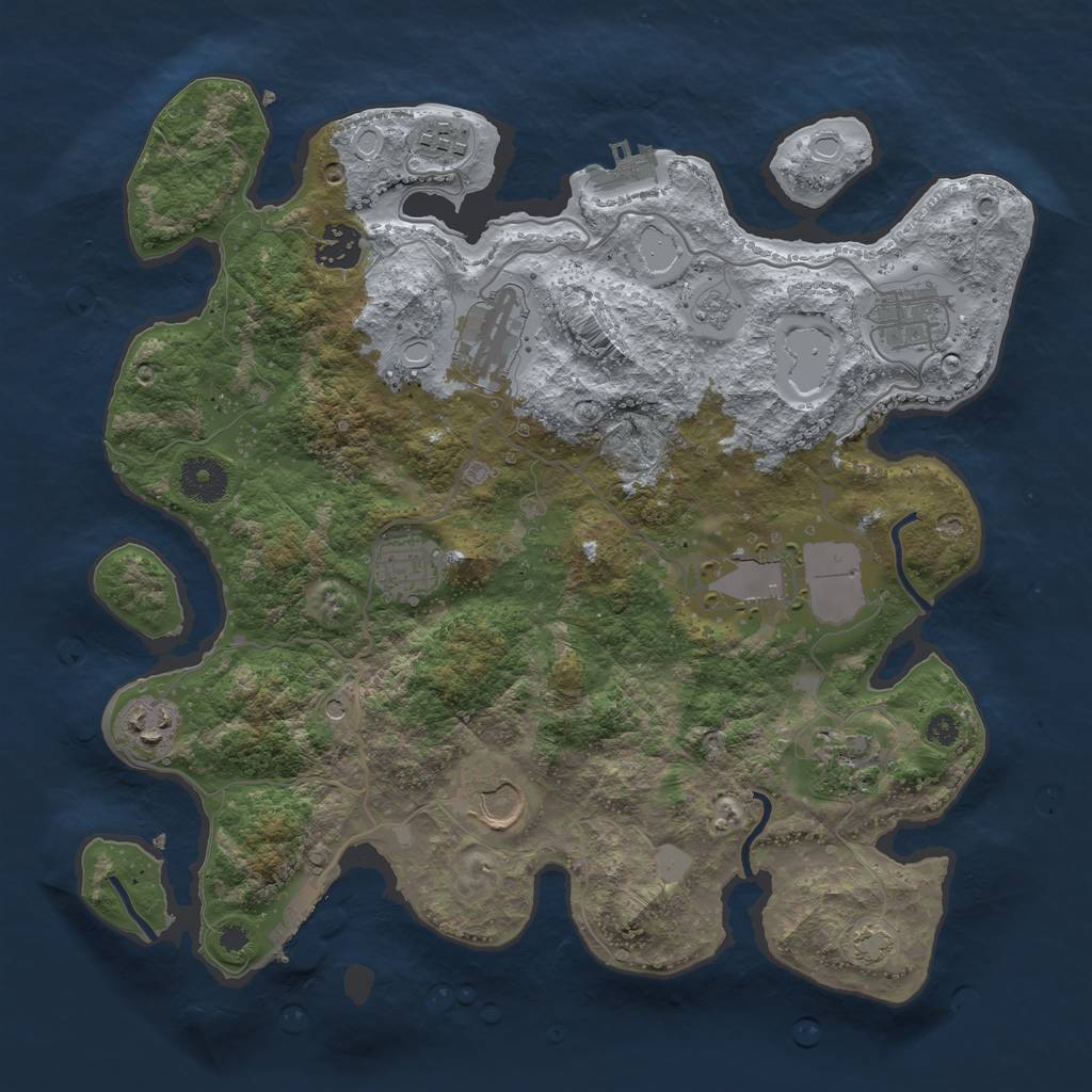 Rust Map: Procedural Map, Size: 3500, Seed: 76434882, 17 Monuments