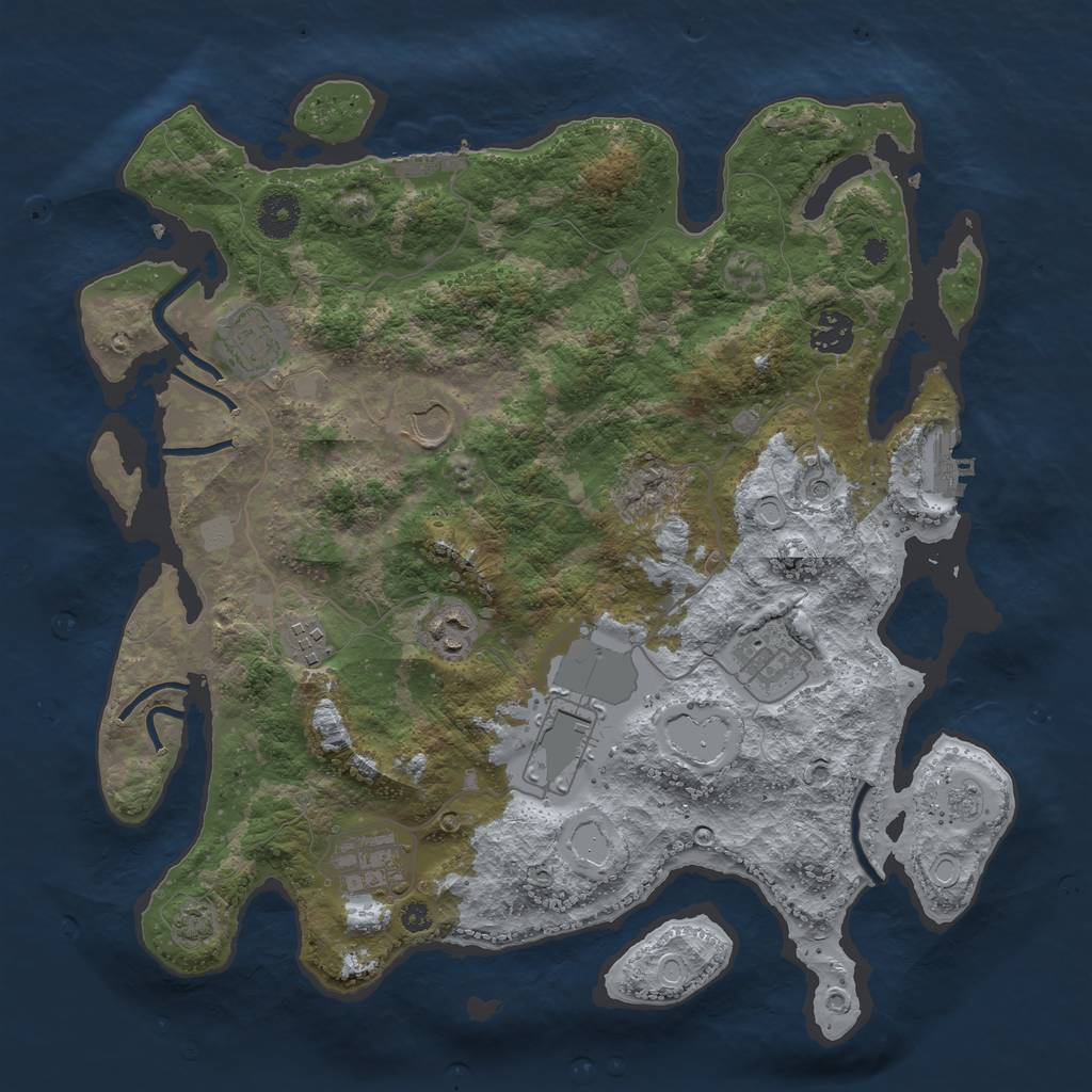 Rust Map: Procedural Map, Size: 3700, Seed: 11065900, 16 Monuments
