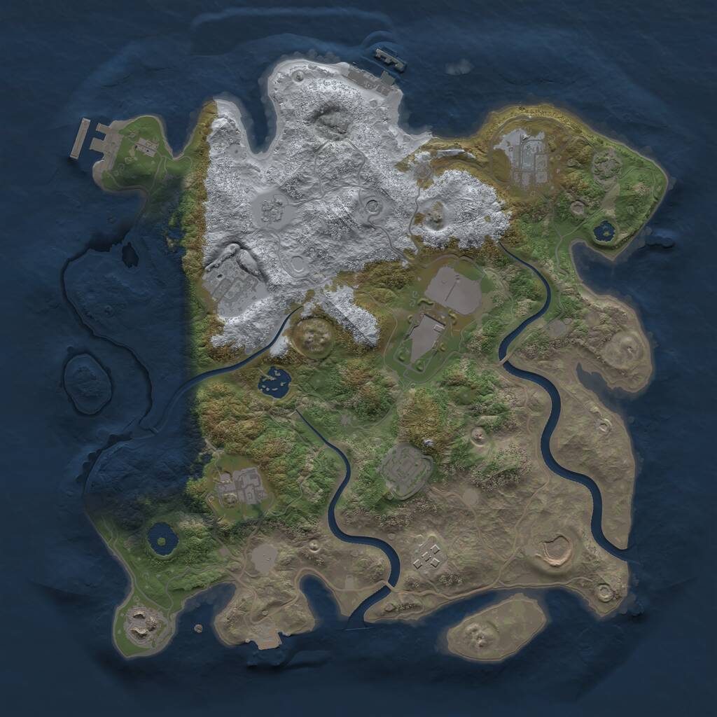 Rust Map: Procedural Map, Size: 3500, Seed: 1166977730, 15 Monuments