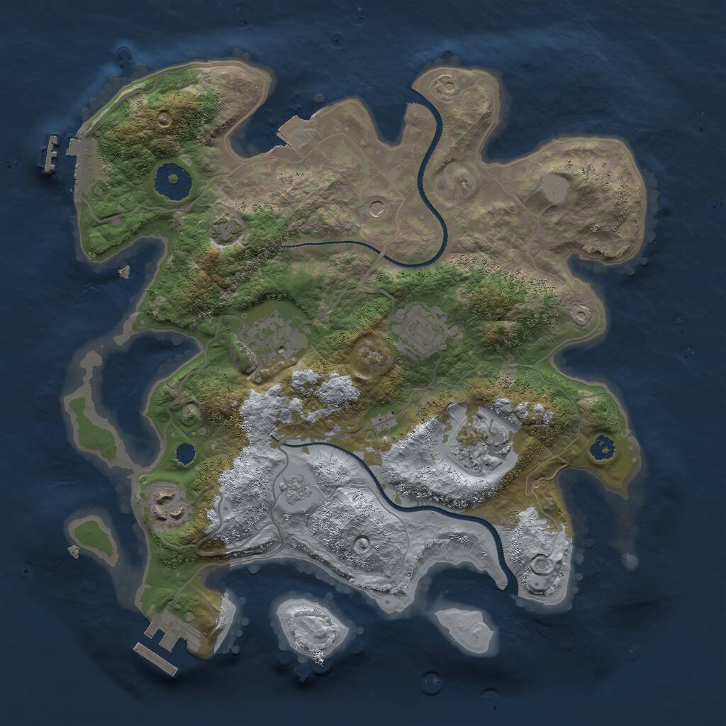 Rust Map: Procedural Map, Size: 3000, Seed: 901, 10 Monuments
