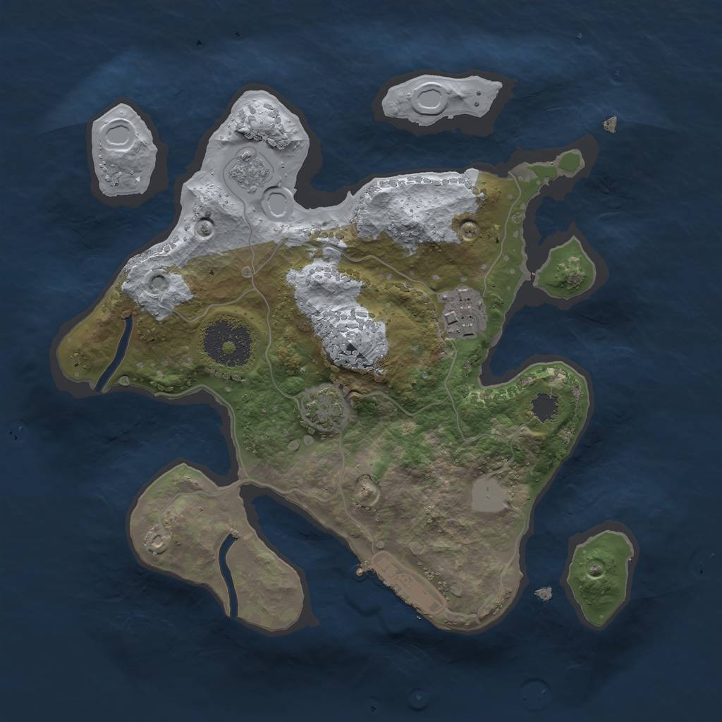 Rust Map: Procedural Map, Size: 2300, Seed: 27745, 7 Monuments