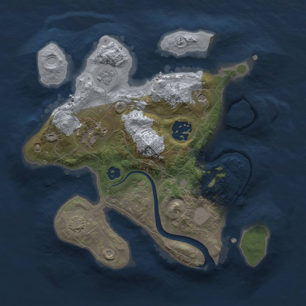 Rust Map: Procedural Map, Size: 2300, Seed: 27745, 6 Monuments