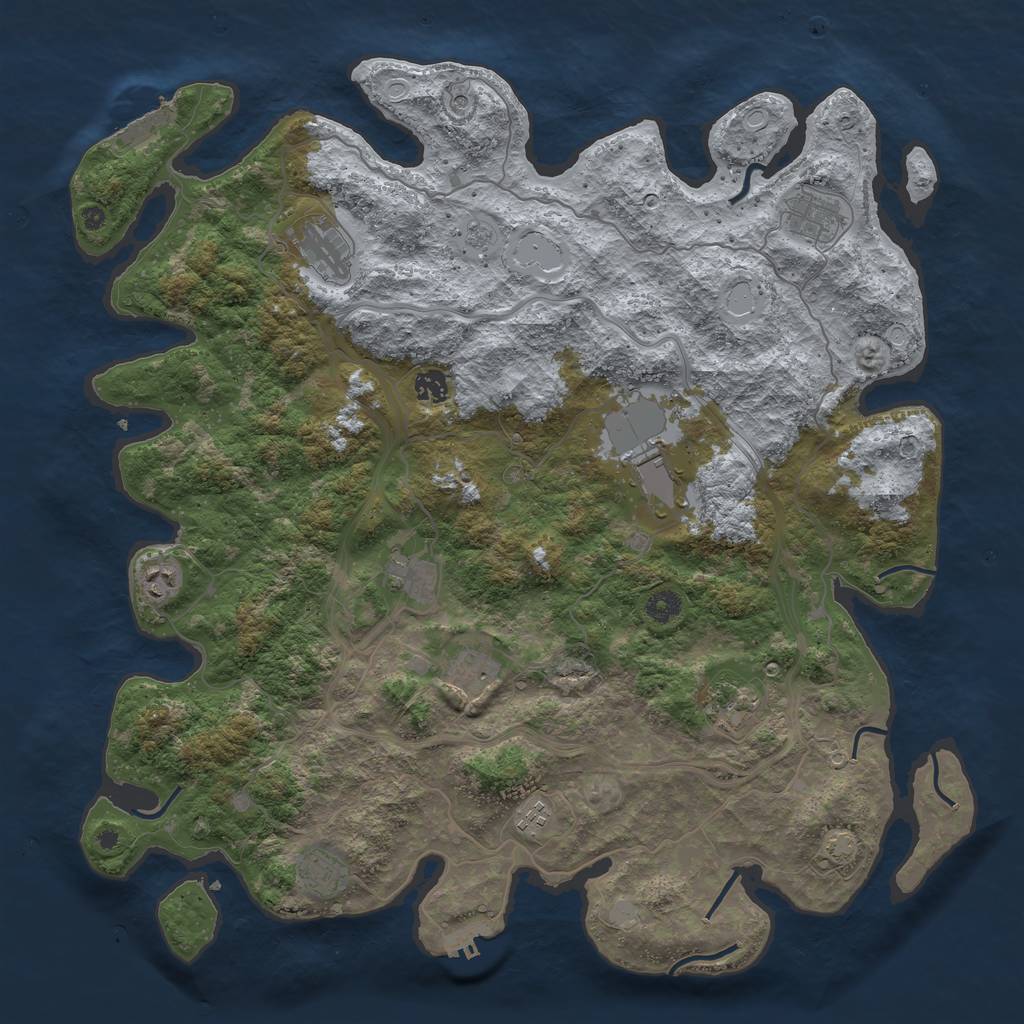 Rust Map: Procedural Map, Size: 4500, Seed: 15649849, 18 Monuments