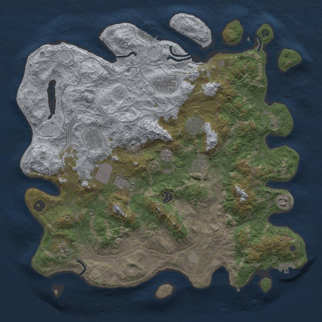 Rust Map: Procedural Map, Size: 4250, Seed: 1564654414, 17 Monuments