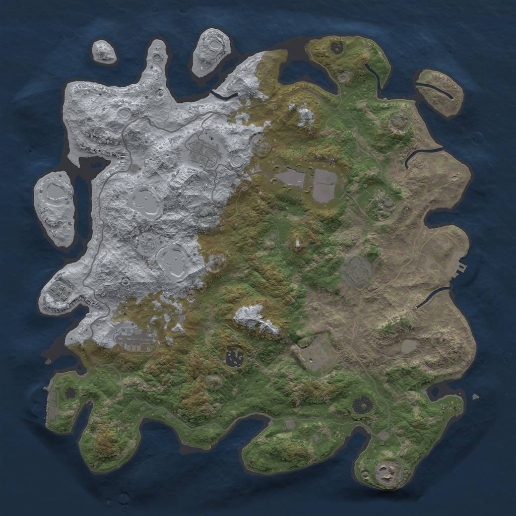 Rust Map: Procedural Map, Size: 4100, Seed: 8, 17 Monuments