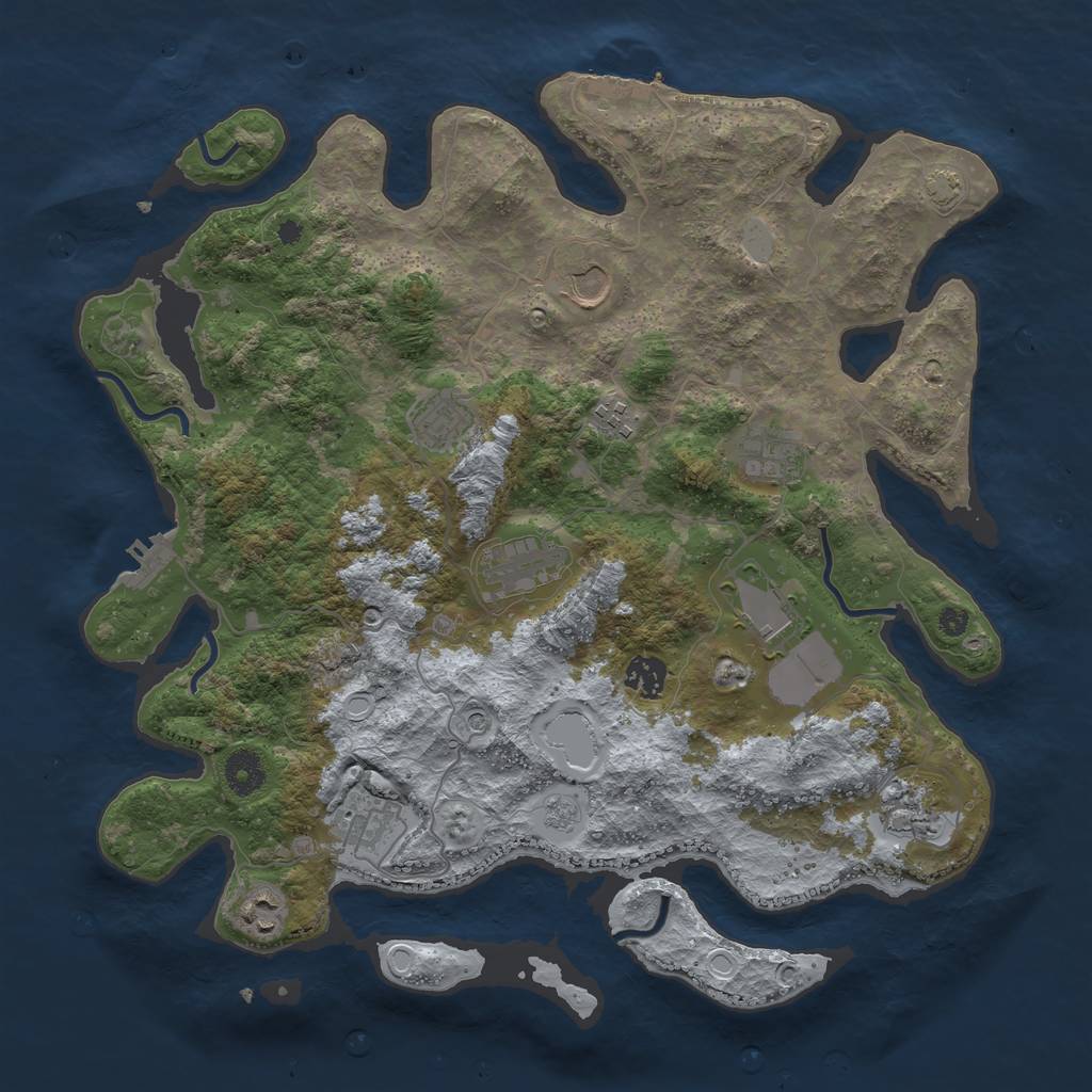 Rust Map: Procedural Map, Size: 3850, Seed: 16821931, 18 Monuments