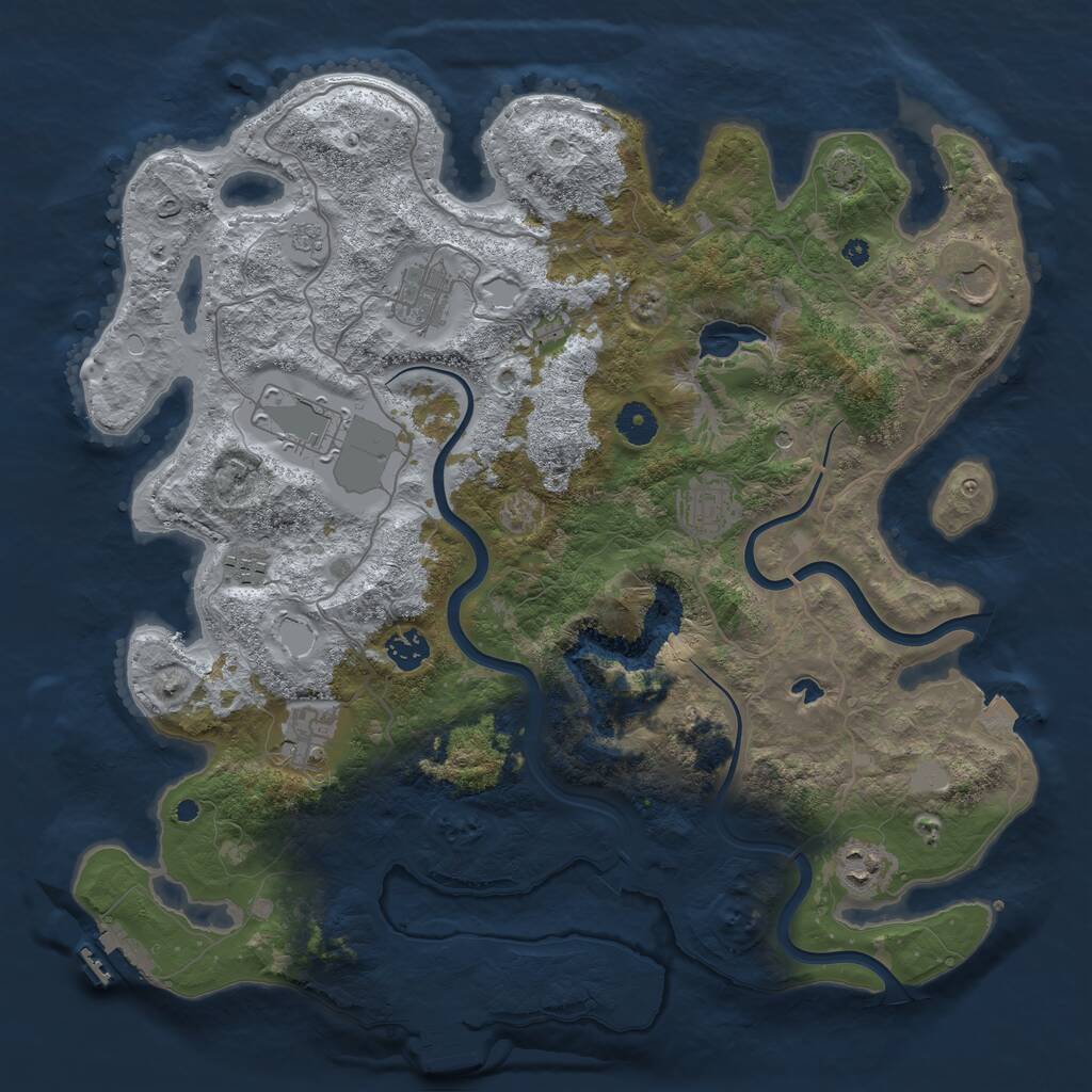 Rust Map: Procedural Map, Size: 4000, Seed: 339559840, 14 Monuments