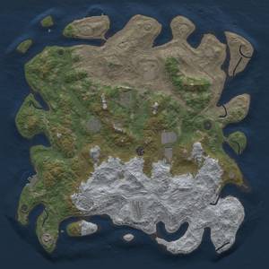 Thumbnail Rust Map: Procedural Map, Size: 4500, Seed: 1208436337, 16 Monuments