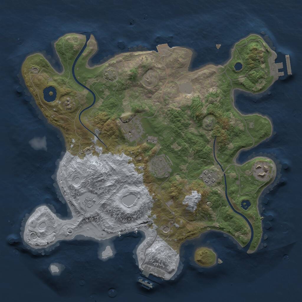 Rust Map: Procedural Map, Size: 3050, Seed: 13371337, 10 Monuments