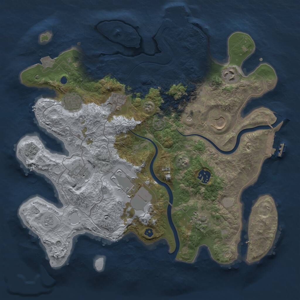 Rust Map: Procedural Map, Size: 3500, Seed: 69109110, 15 Monuments