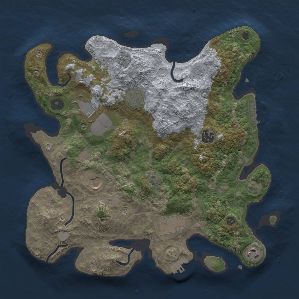 Rust Map: Procedural Map, Size: 3500, Seed: 2206, 15 Monuments