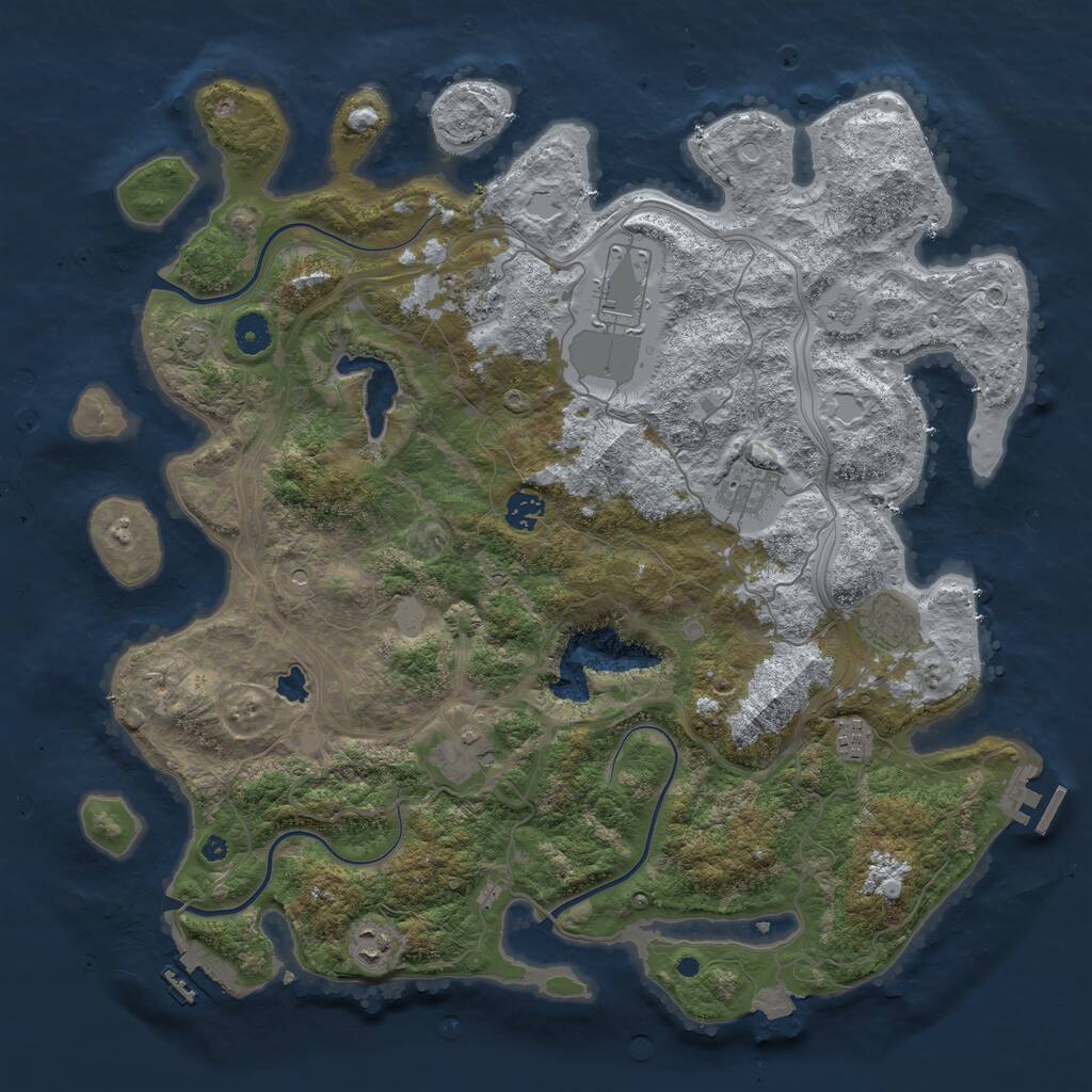 Rust Map: Procedural Map, Size: 4250, Seed: 90511208, 14 Monuments