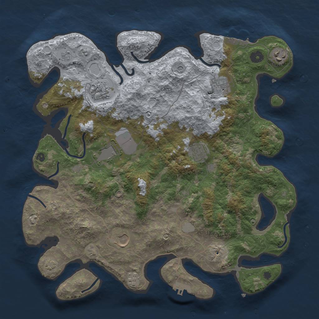 Rust Map: Procedural Map, Size: 3750, Seed: 3926956, 15 Monuments