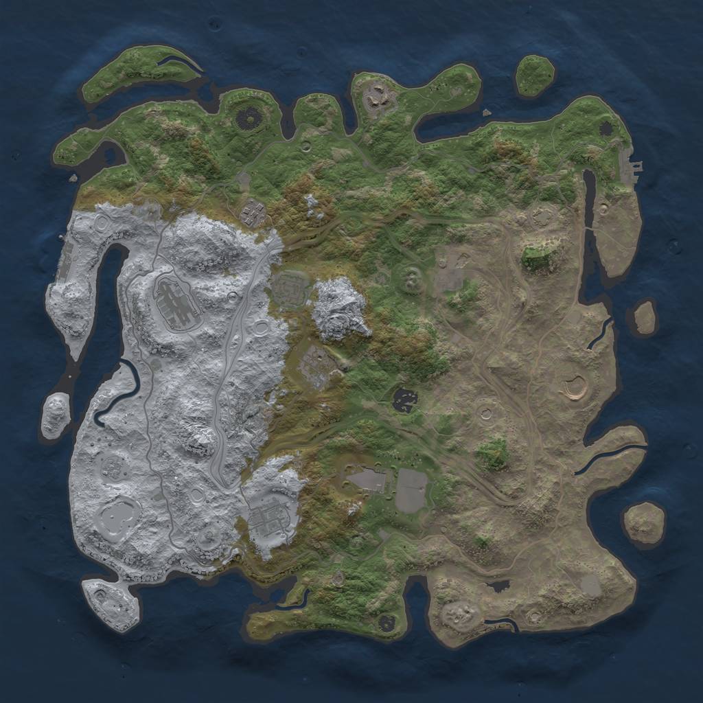 Rust Map: Procedural Map, Size: 4300, Seed: 68161580, 18 Monuments