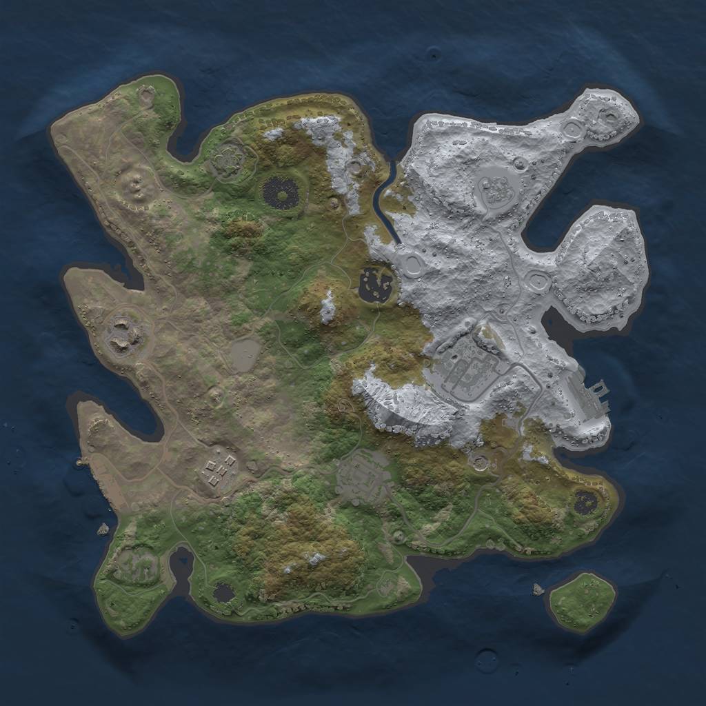 Rust Map: Procedural Map, Size: 3000, Seed: 68569, 13 Monuments