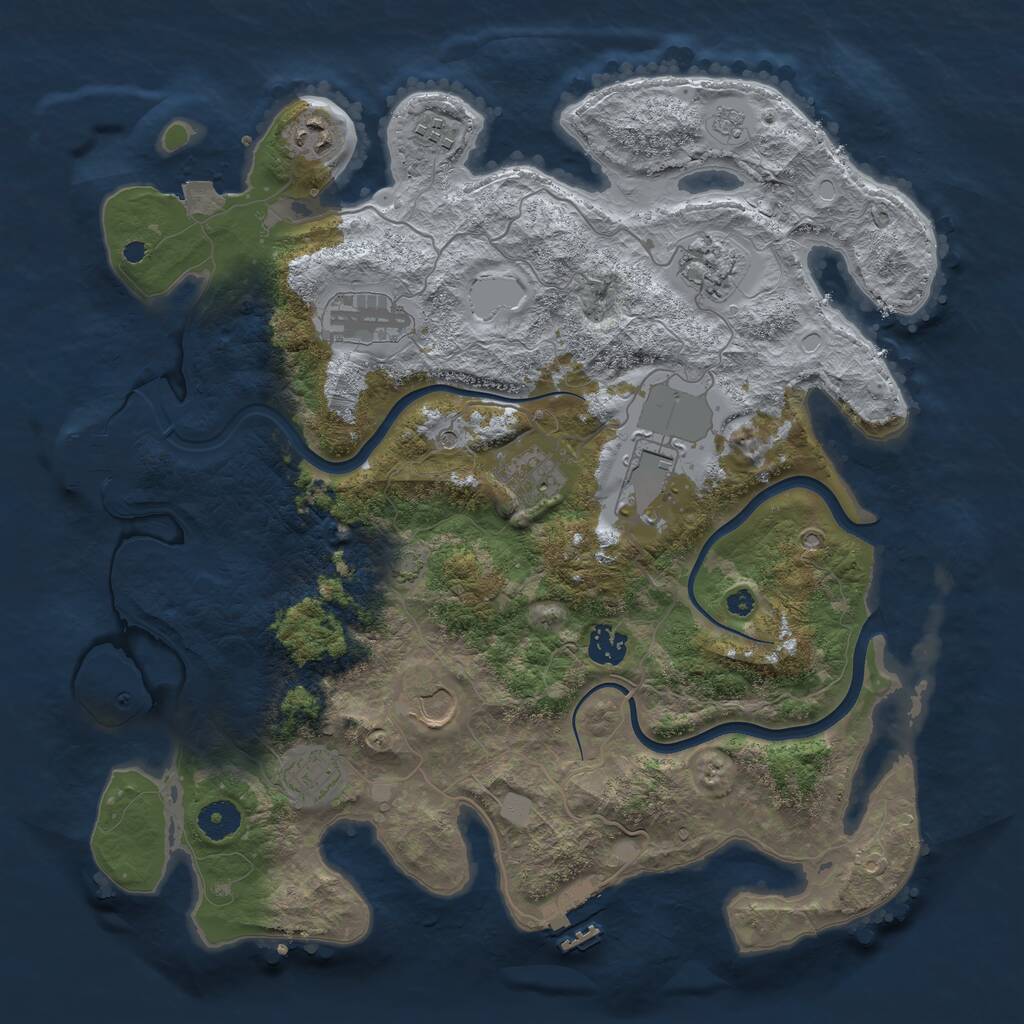 Rust Map: Procedural Map, Size: 3850, Seed: 41930801, 15 Monuments