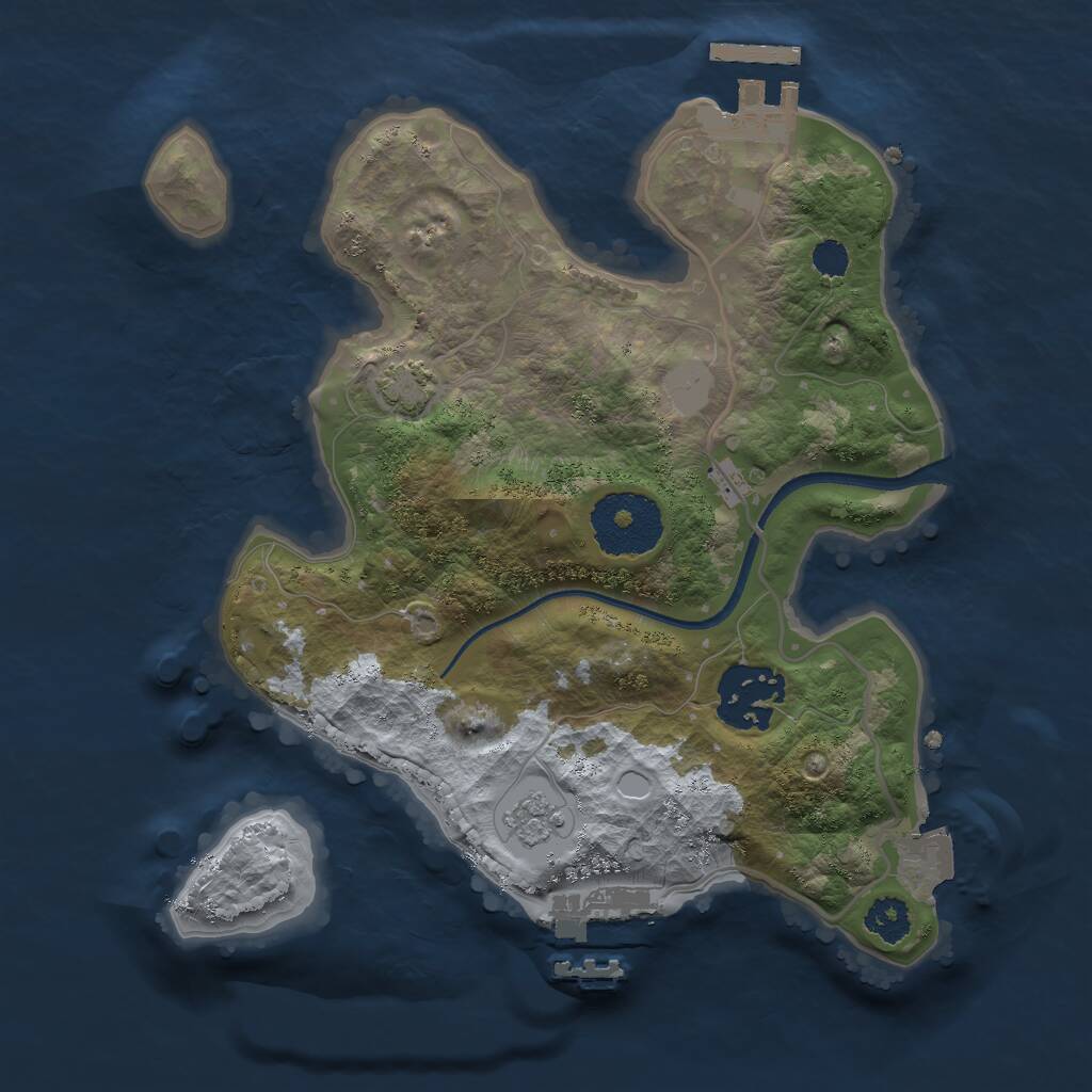 Rust Map: Procedural Map, Size: 2430, Seed: 6738, 6 Monuments