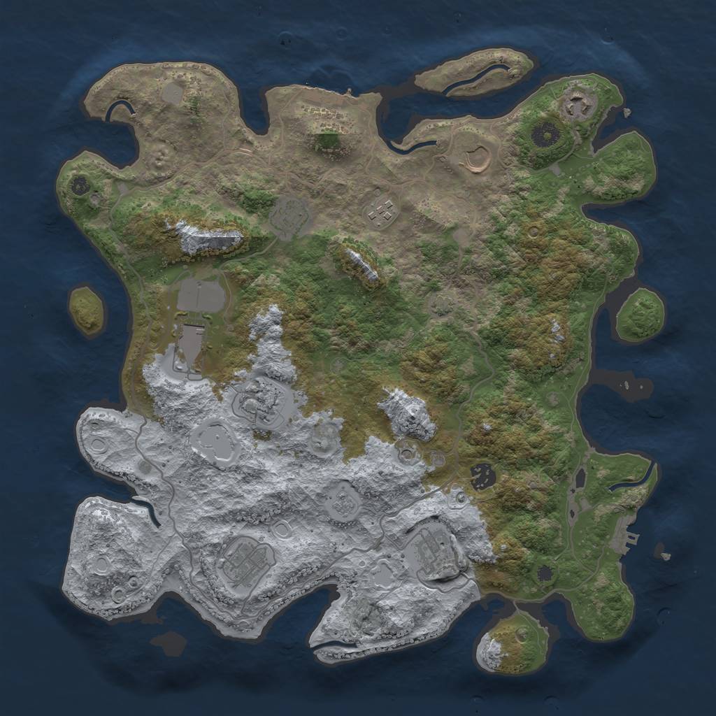 Rust Map: Procedural Map, Size: 4000, Seed: 1597504422, 17 Monuments
