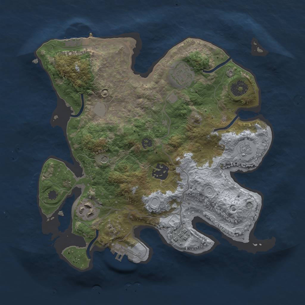 Rust Map: Procedural Map, Size: 2800, Seed: 1013792, 11 Monuments