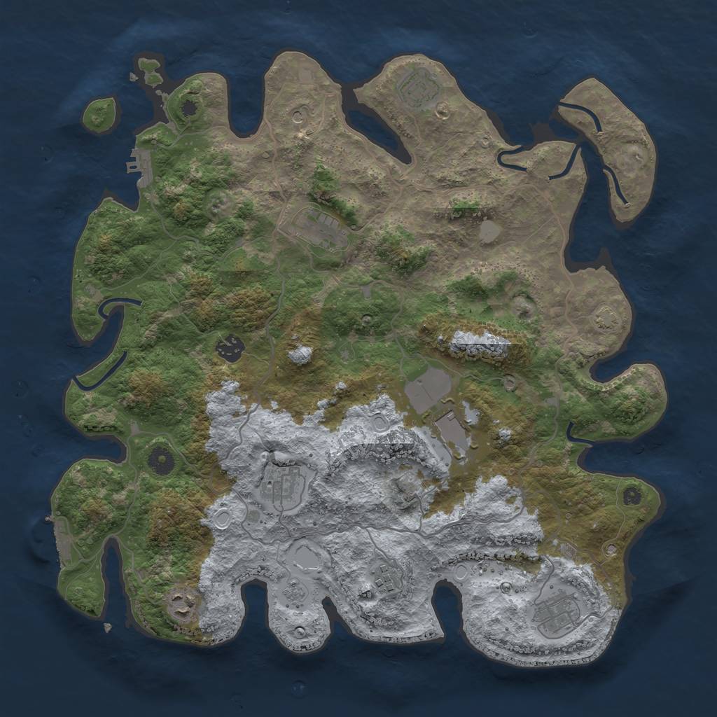 Rust Map: Procedural Map, Size: 4000, Seed: 1773937513, 16 Monuments