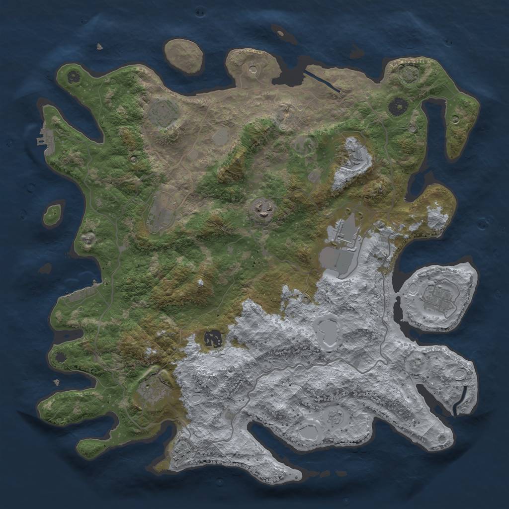 Rust Map: Procedural Map, Size: 4100, Seed: 95032849, 17 Monuments