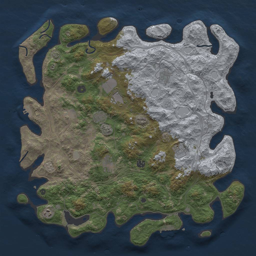 Rust Map: Procedural Map, Size: 4500, Seed: 1235567, 17 Monuments