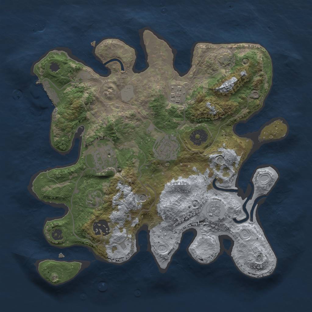 Rust Map: Procedural Map, Size: 2800, Seed: 1544124402, 11 Monuments