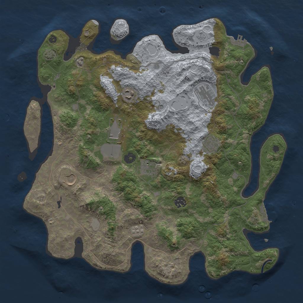 Rust Map: Procedural Map, Size: 4000, Seed: 819656595, 16 Monuments
