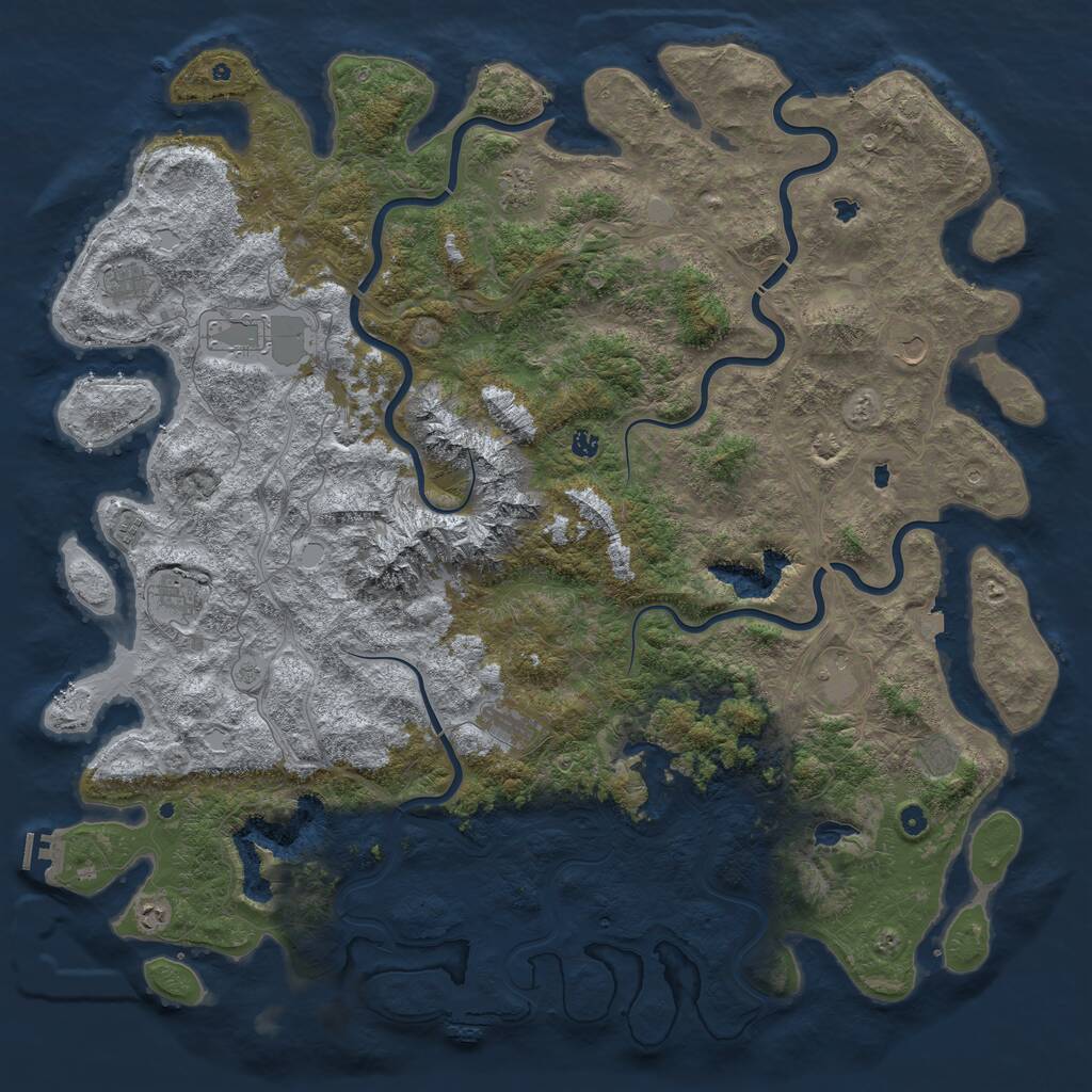 Rust Map: Procedural Map, Size: 5900, Seed: 836429099, 17 Monuments