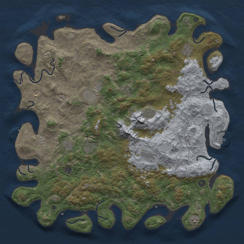 Rust Map: Procedural Map, Size: 5000, Seed: 424592655, 19 Monuments