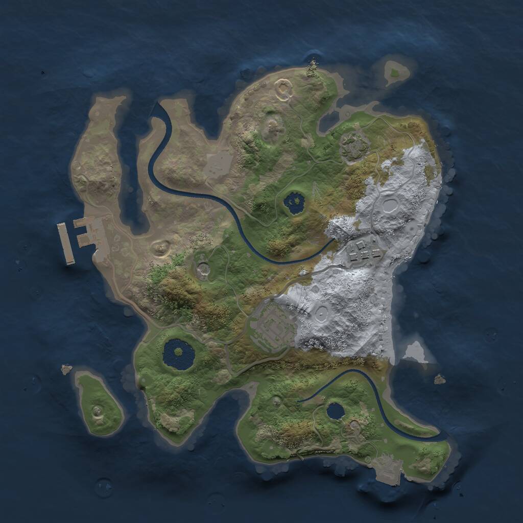 Rust Map: Procedural Map, Size: 2500, Seed: 1427214519, 6 Monuments