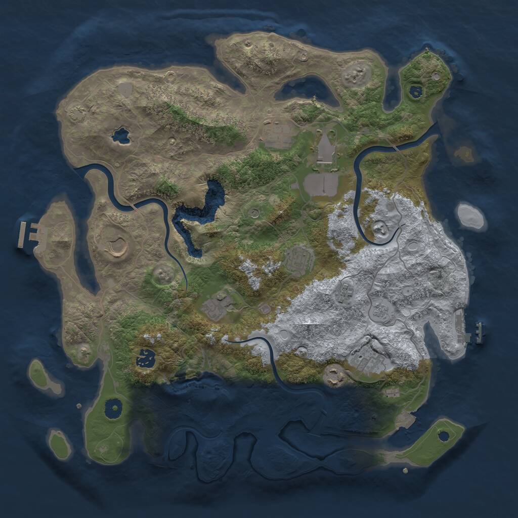 Rust Map: Procedural Map, Size: 4000, Seed: 300000, 15 Monuments